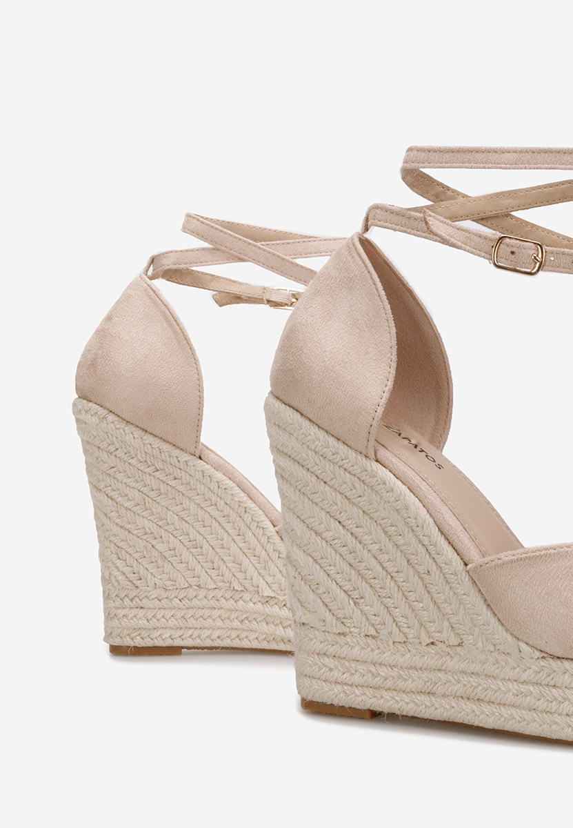 Béžové espadrilky na platforme sandale Saniza