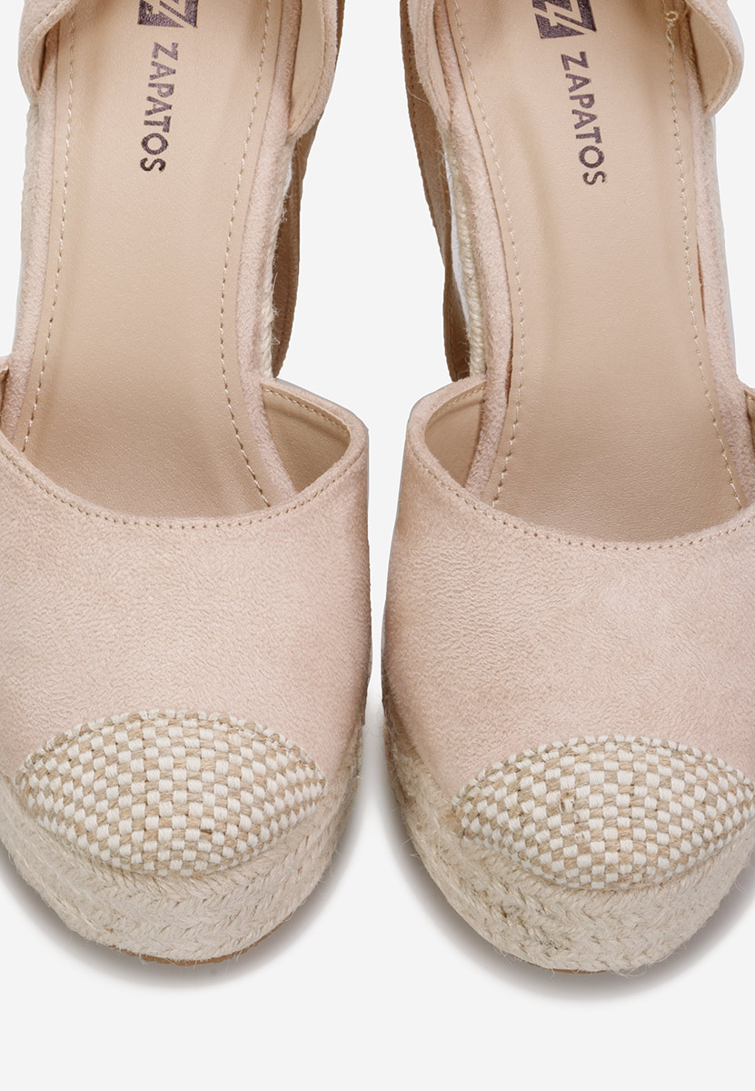 Béžové espadrilky na platforme sandale Saniza