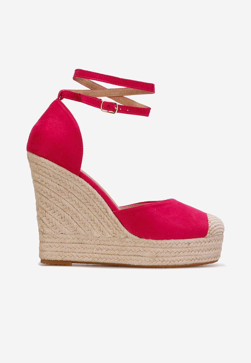 Fuchsiové espadrilky na platforme sandale Saniza