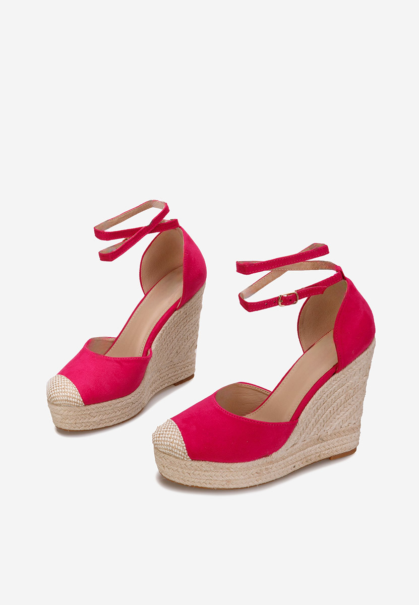 Fuchsiové espadrilky na platforme sandale Saniza