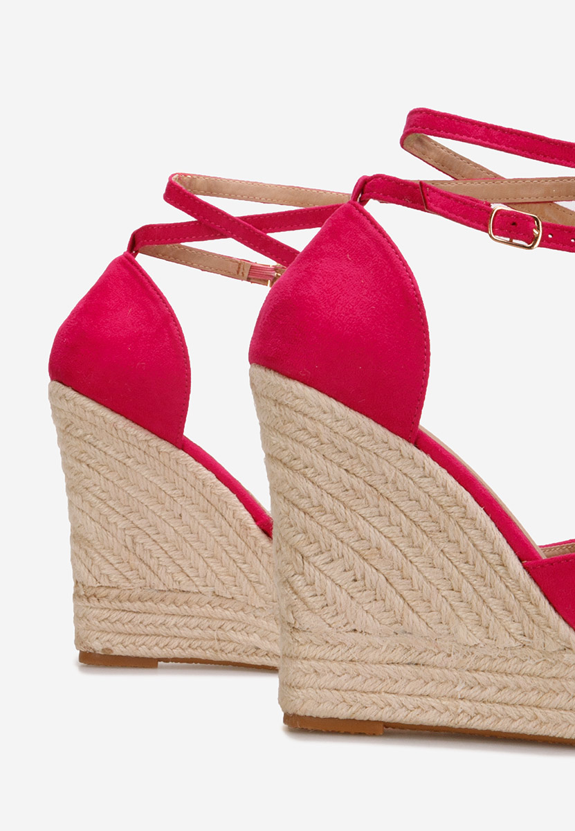 Fuchsiové espadrilky na platforme sandale Saniza