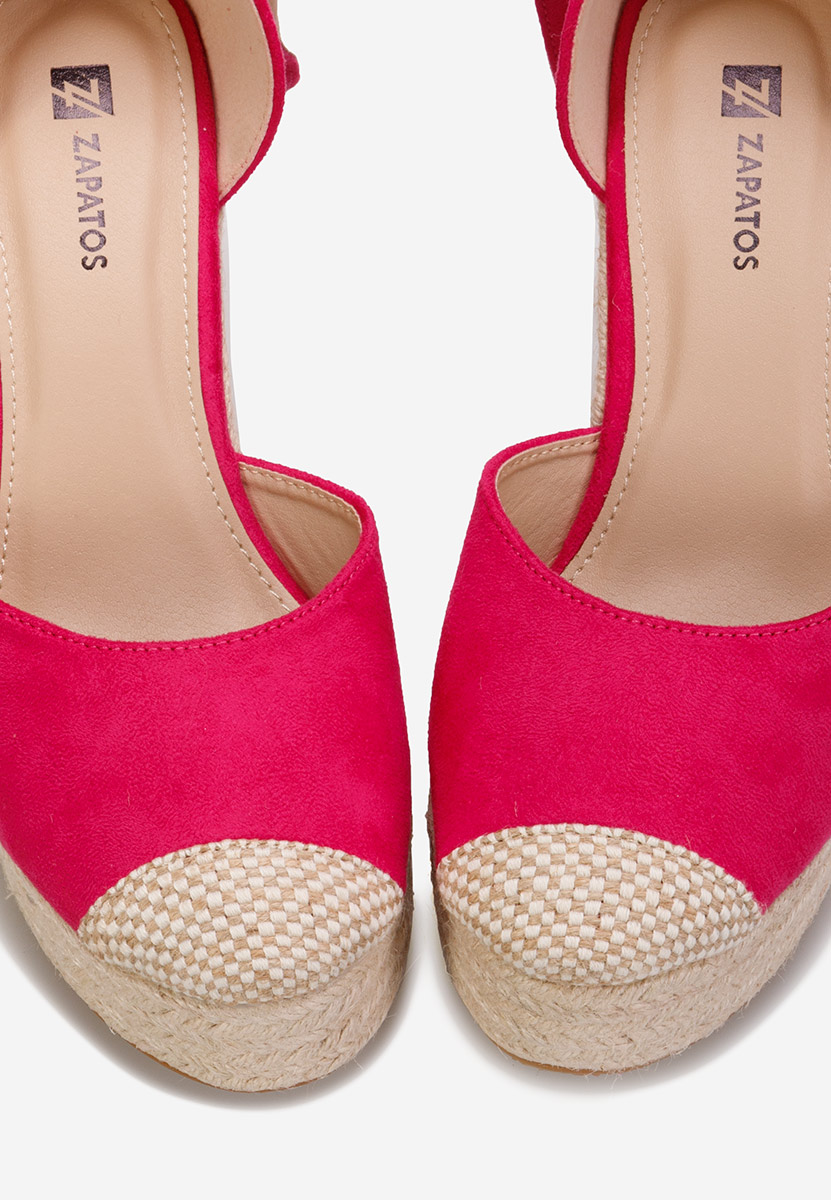Fuchsiové espadrilky na platforme sandale Saniza