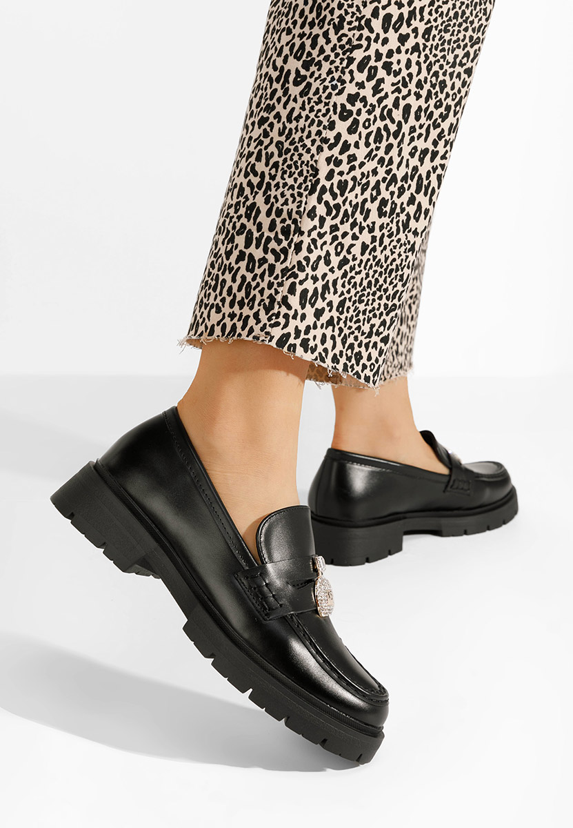 Čierne mokasíny dámske Asuna V2