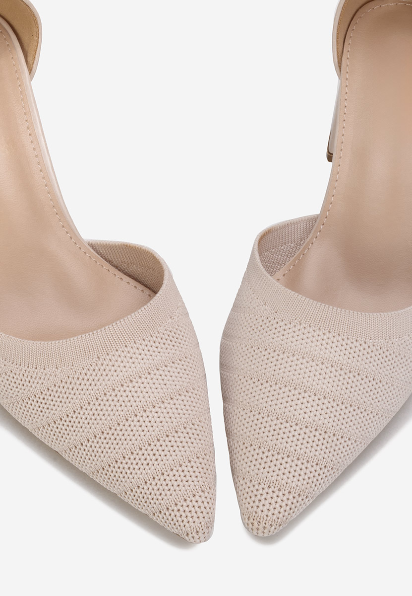 Béžové lodičky na hrubom opätku Silvena