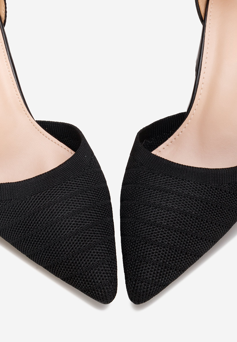 Čierne lodičky na hrubom opätku Silvena