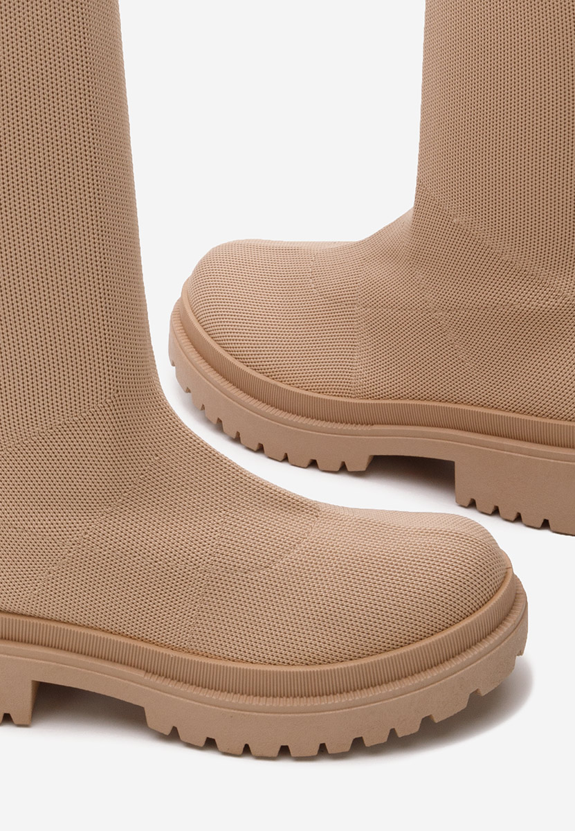 Khaki ponožkové čižmy Olvera