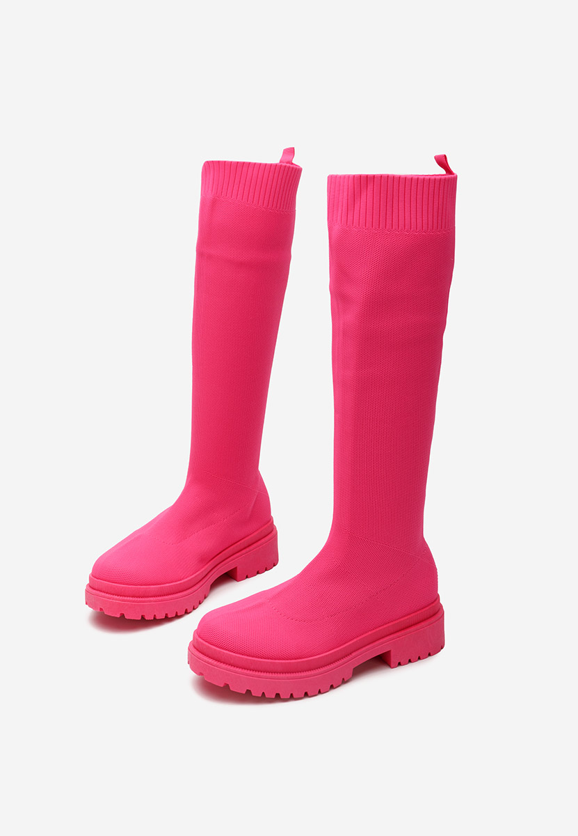 Fuchsiové ponožkové čižmy Olvera