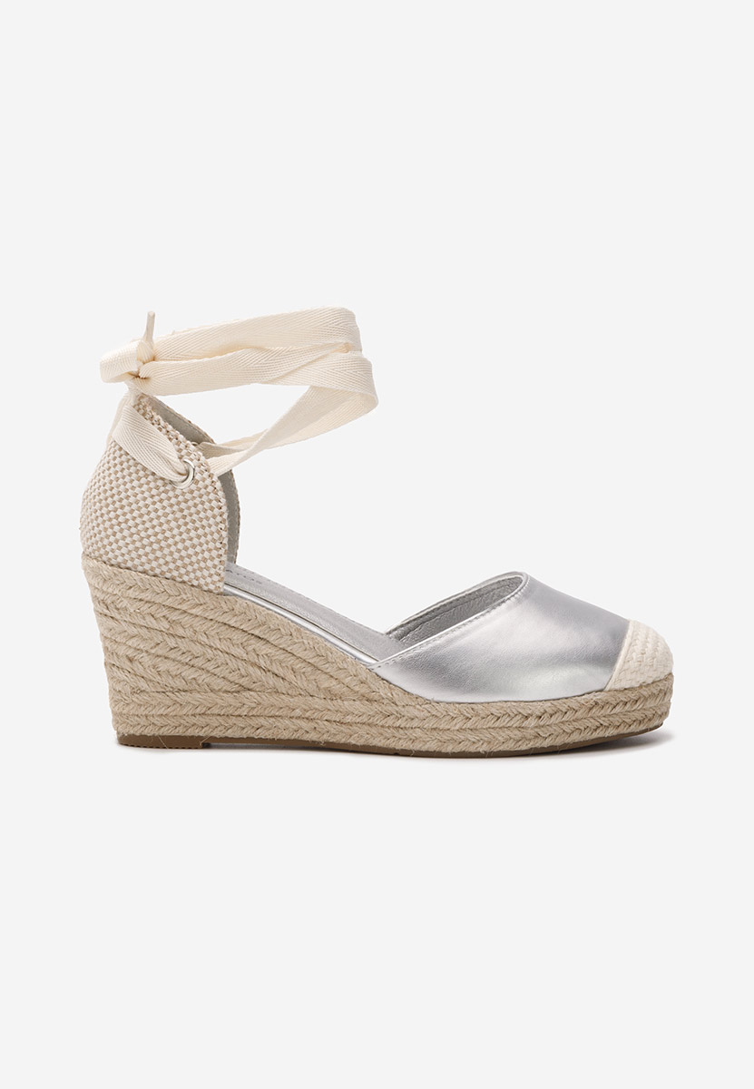 Strieborné espadrilky na platforme sandale Vilena