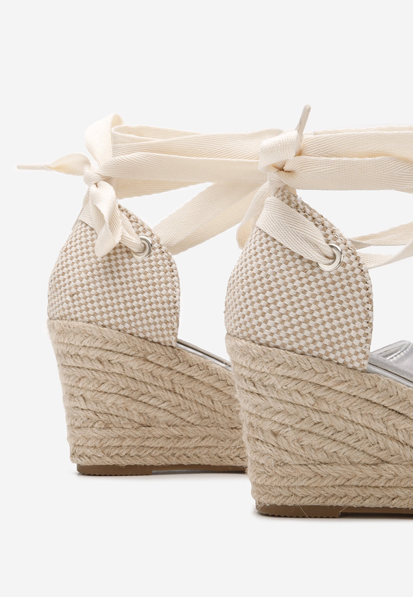 Strieborné espadrilky na platforme sandale Vilena