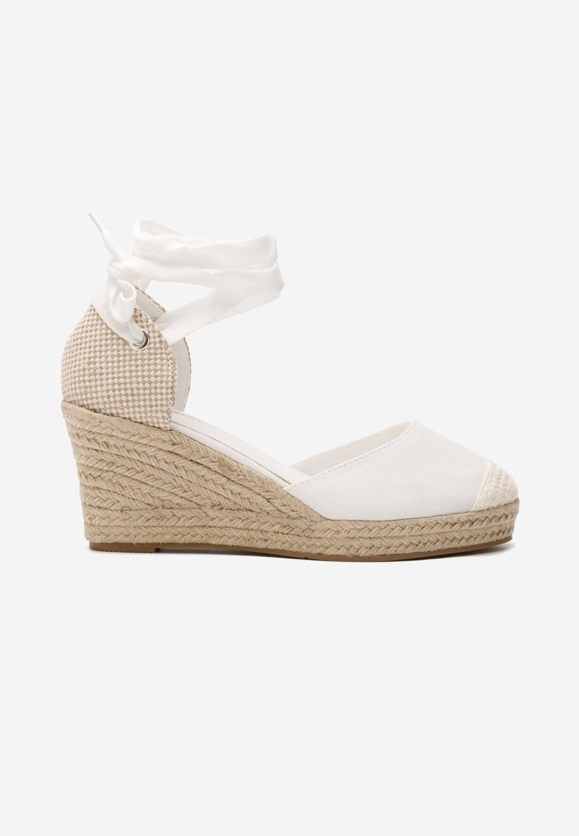 Biele espadrilky na platforme sandale Vilena V2