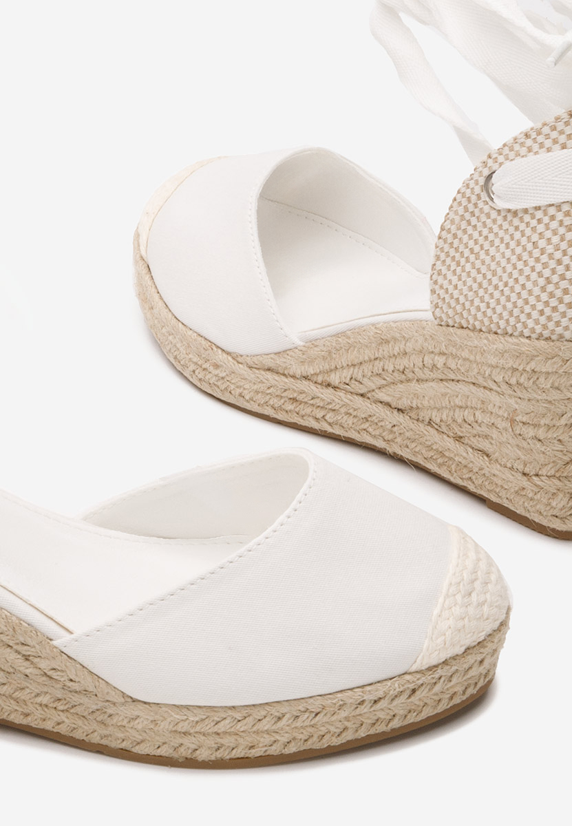 Biele espadrilky na platforme sandale Vilena V2