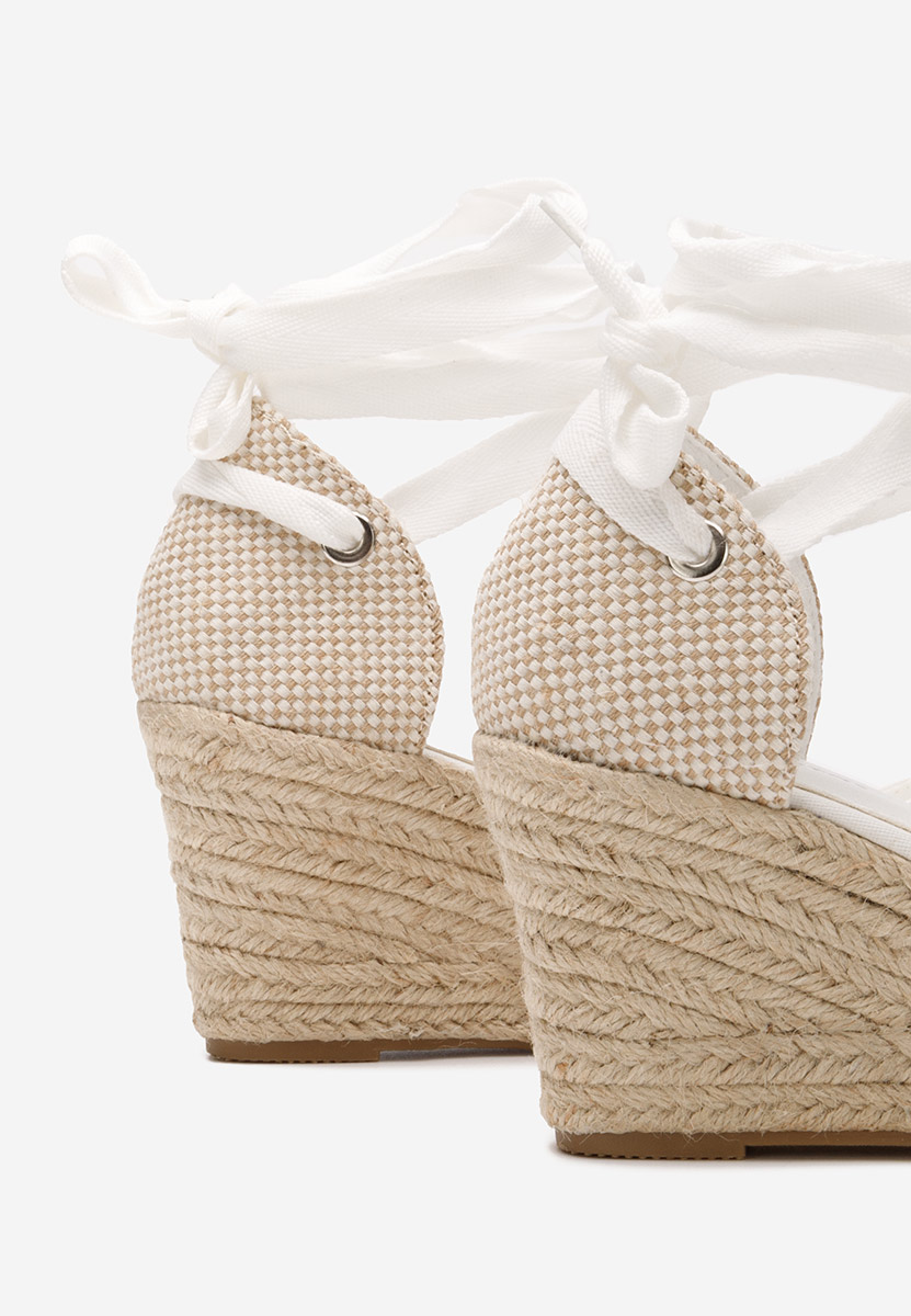Biele espadrilky na platforme sandale Vilena V2