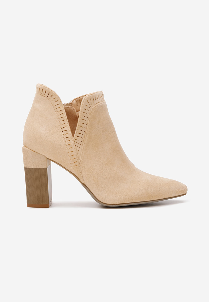 Béžové letne cizmy dierkovane Estella