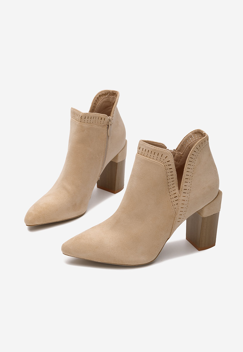 Khaki letne cizmy dierkovane Estella