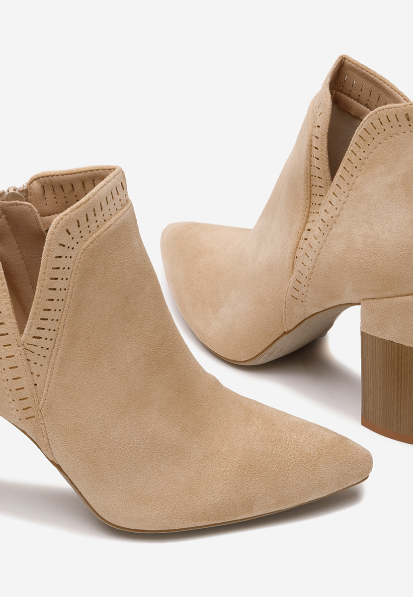 Khaki letne cizmy dierkovane Estella