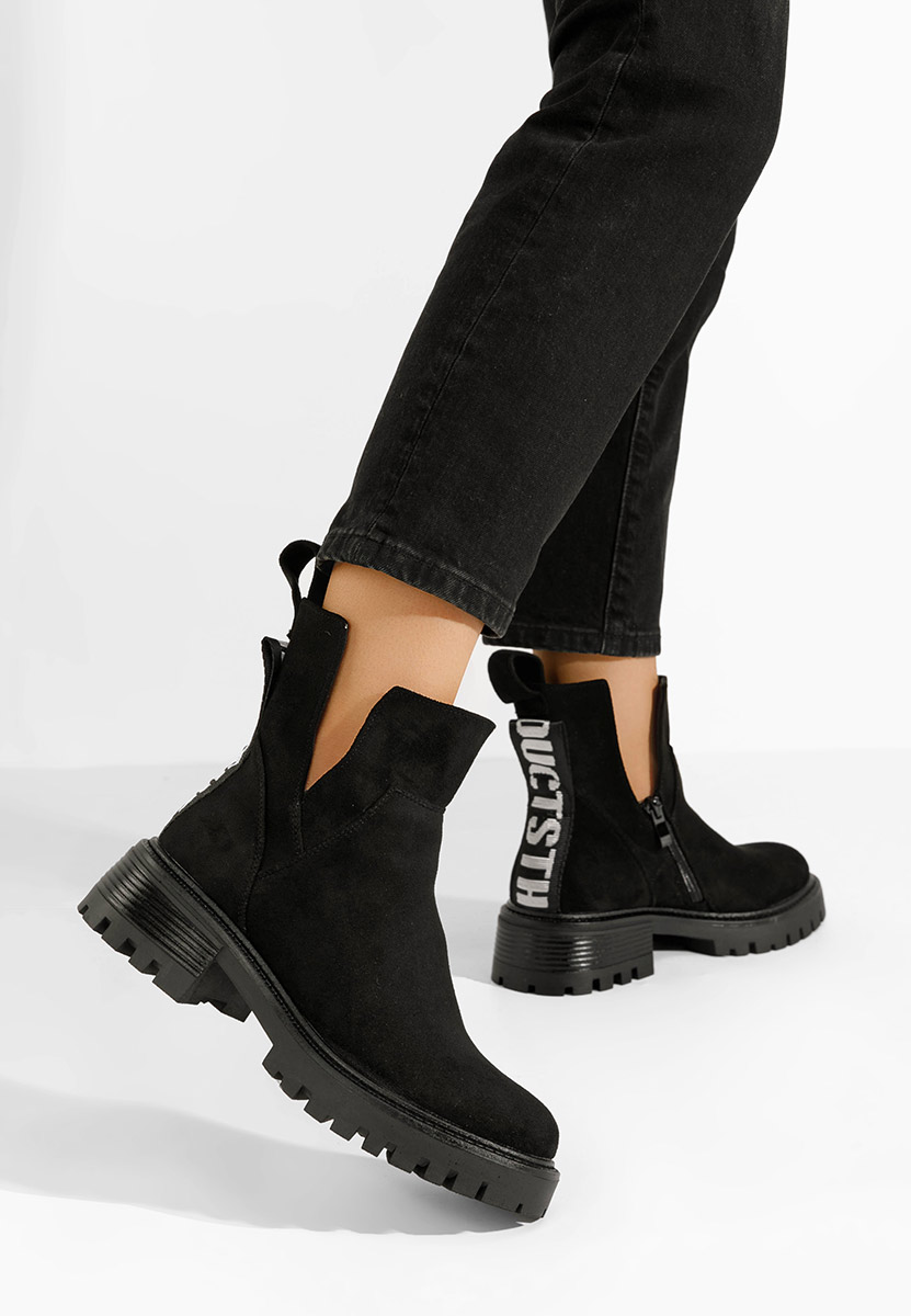 Čierne členkové čižmy Valene