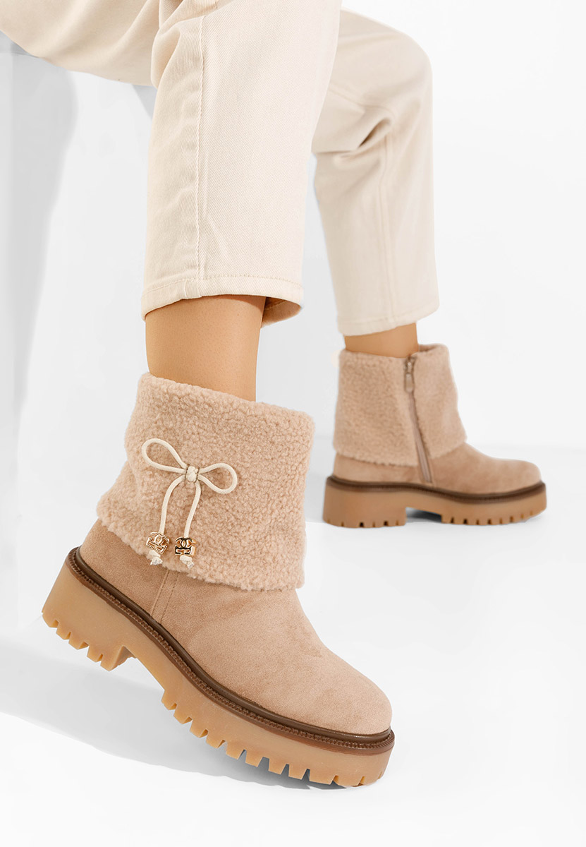 Khaki členkové čižmy Sheina