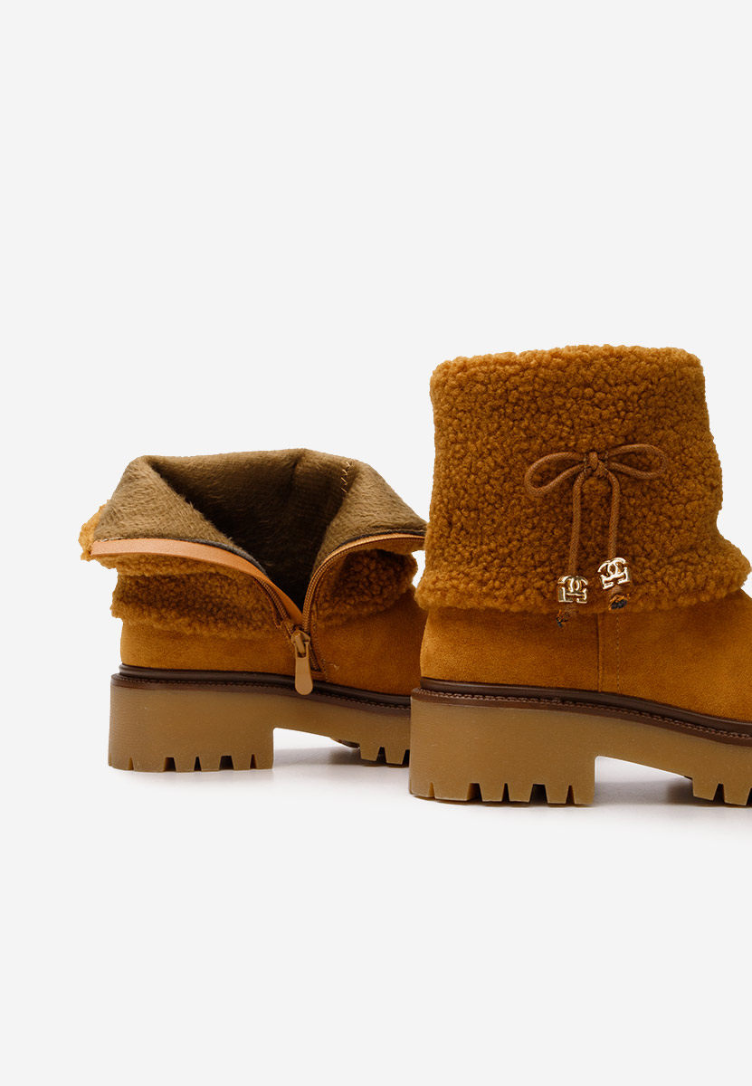 Camelové členkové čižmy Sheina