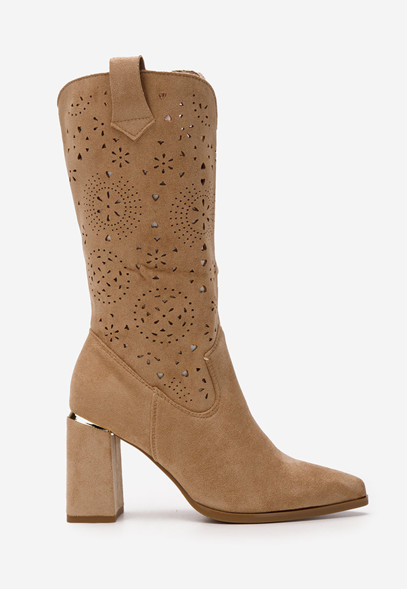 Khaki kovbojské čižmy Fathma