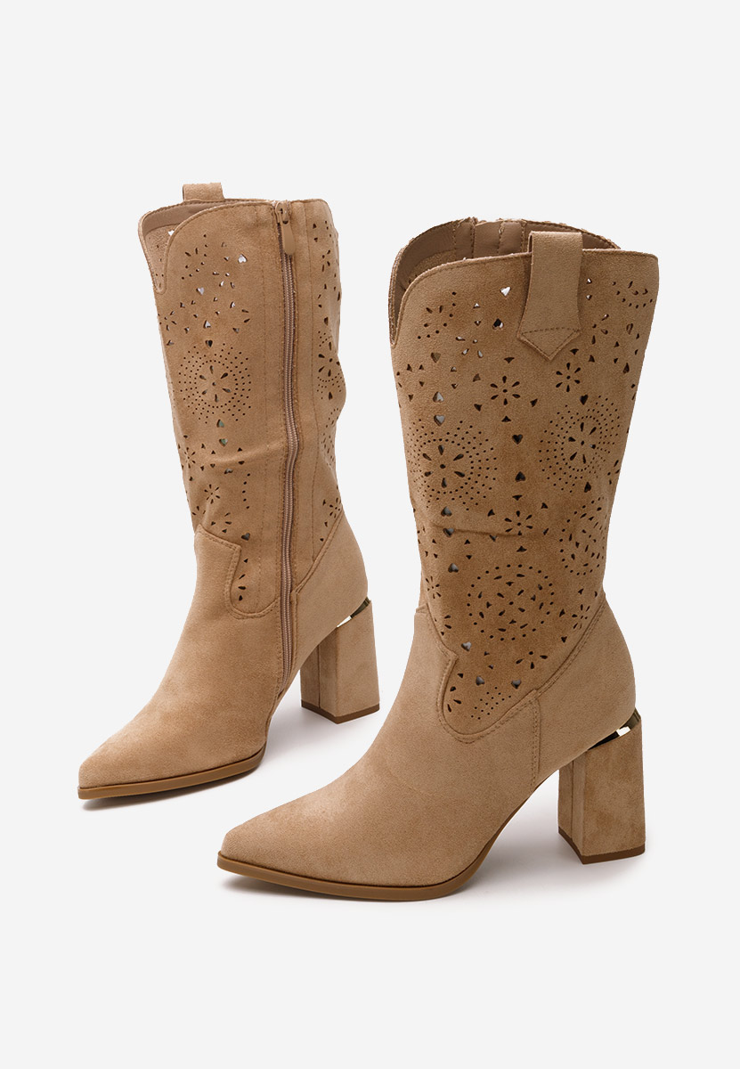 Khaki kovbojské čižmy Fathma