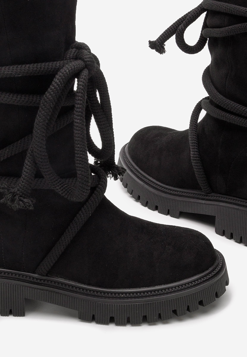 Čierne dámske čižmy bez podpätku Iekna