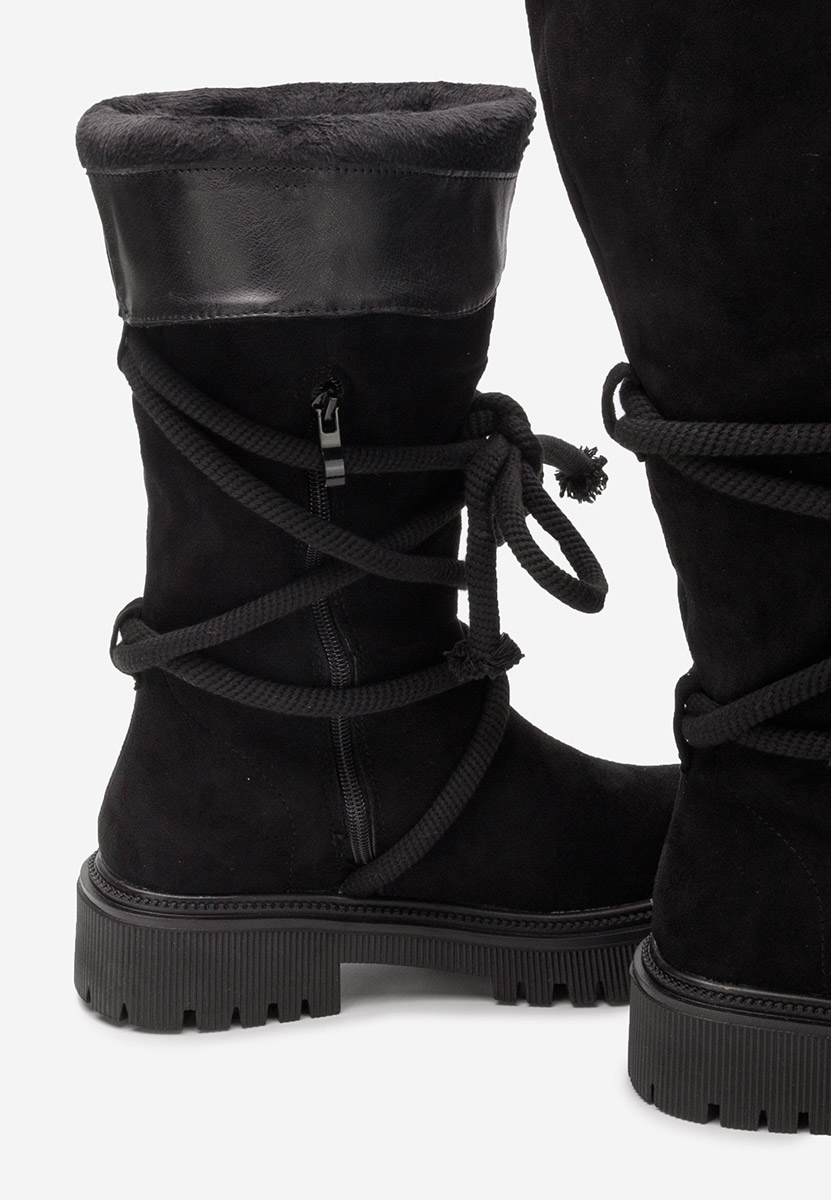 Čierne dámske čižmy bez podpätku Iekna