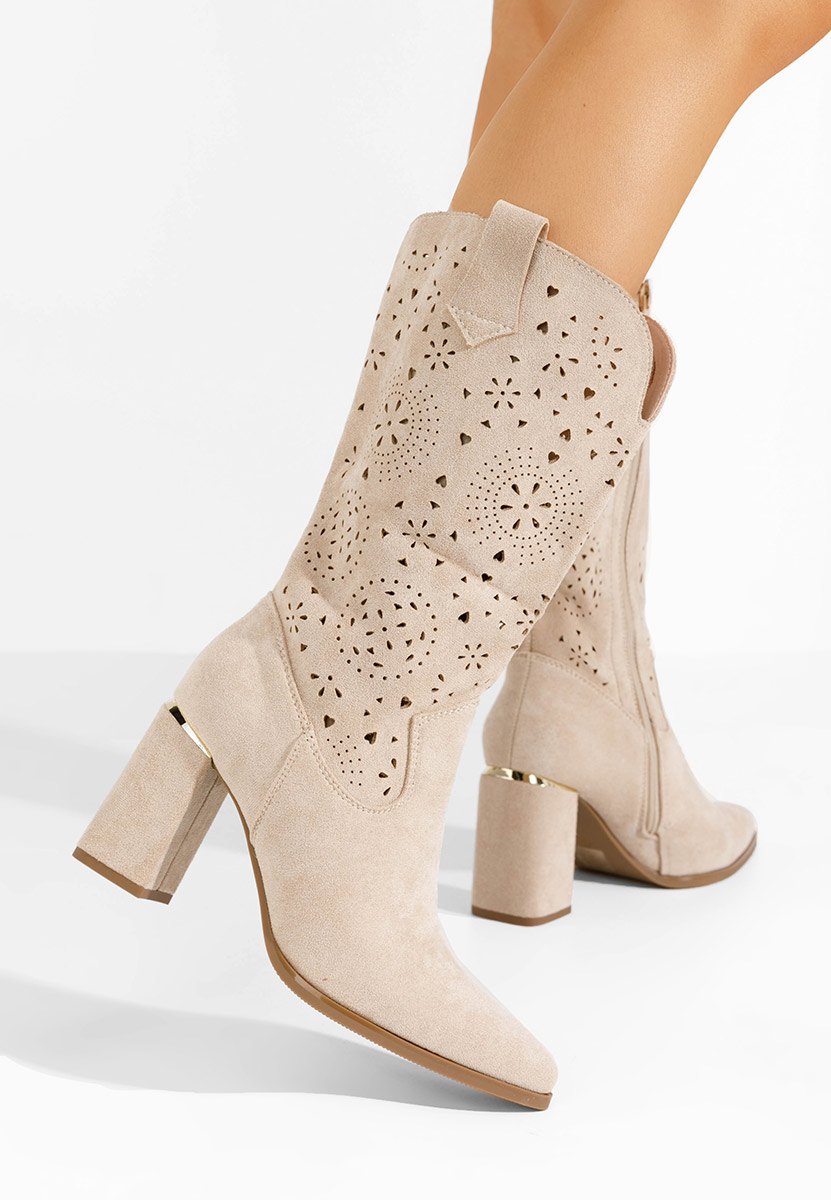 Béžové kovbojské čižmy Fathma