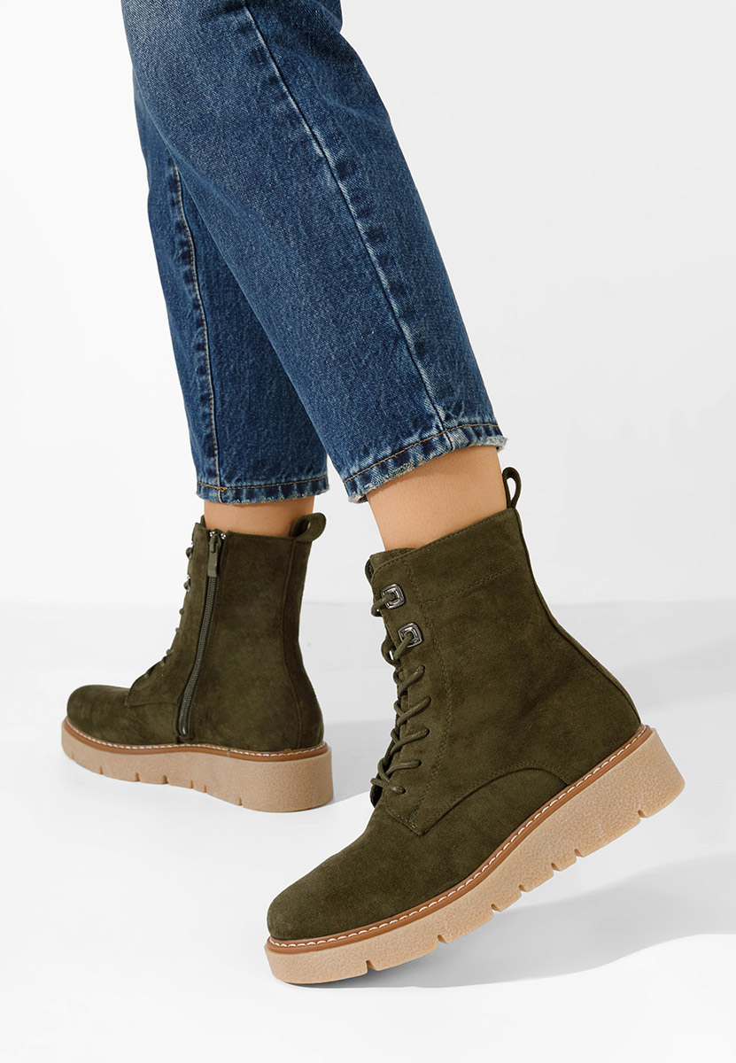 Zelené členkové čižmy Terrianna