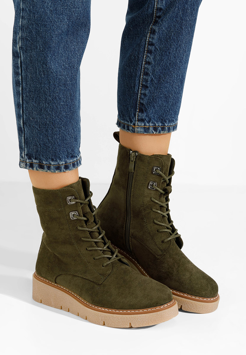 Zelené členkové čižmy Terrianna