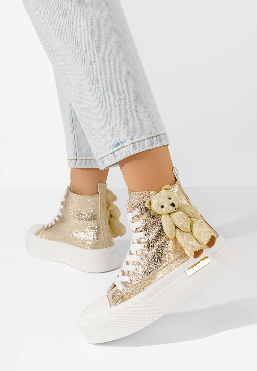 Zlaté vysoké tenisky dámske Alisea