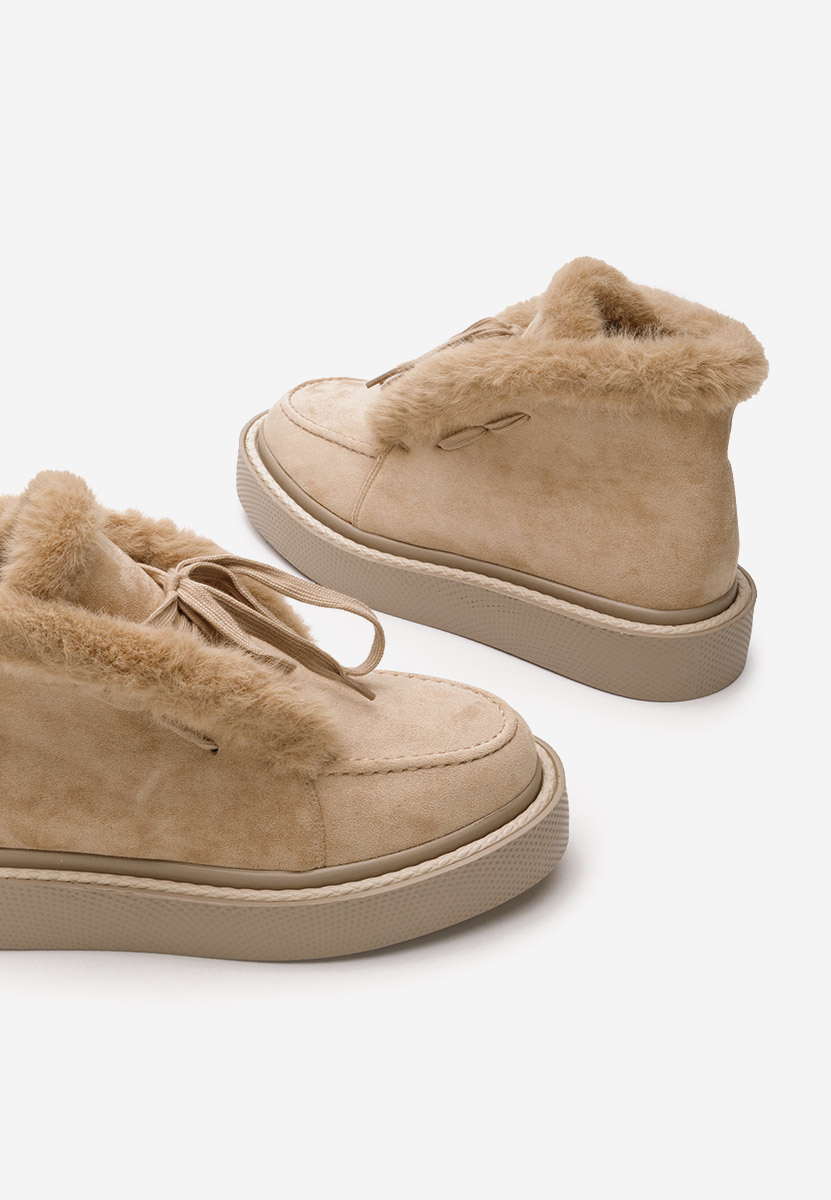 Béžové dámske zimné členkové čižmy Hazey