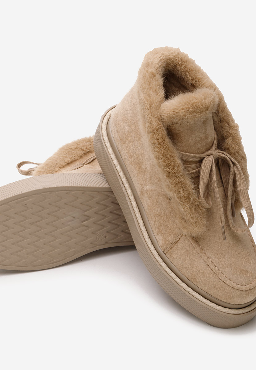 Béžové dámske zimné členkové čižmy Hazey