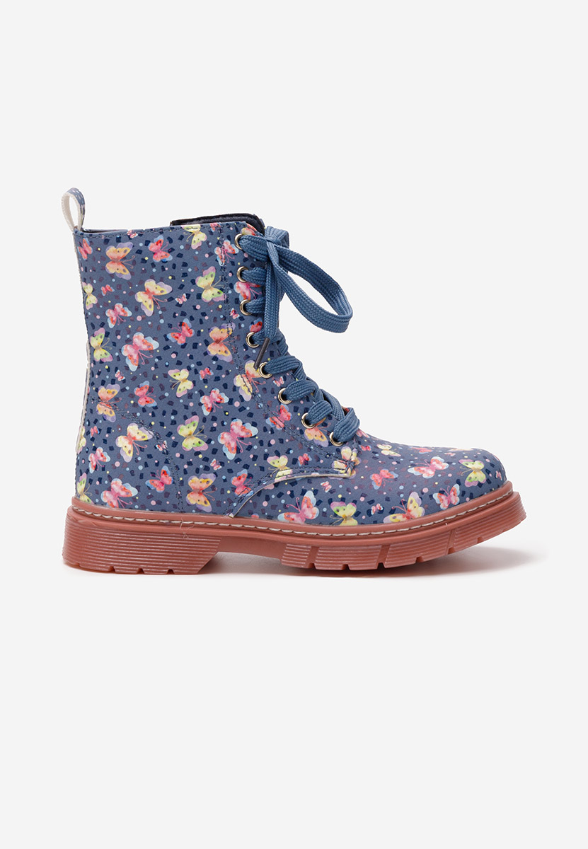 E-shop Modré dievčenské členkové čižmy Butterflies