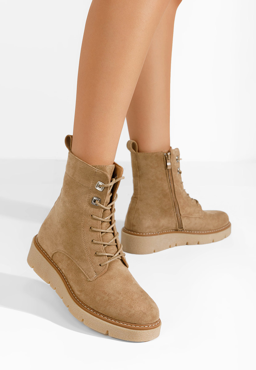 Khaki členkové čižmy Terrianna