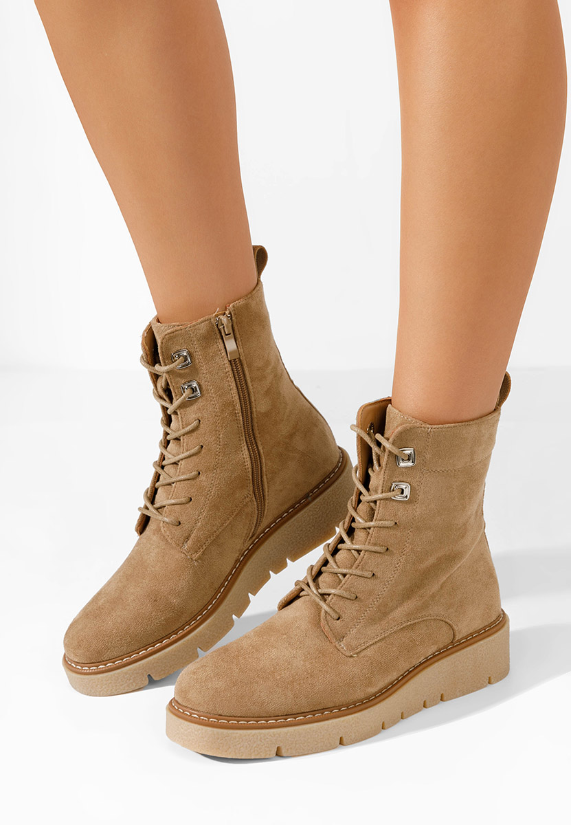 Khaki členkové čižmy Terrianna