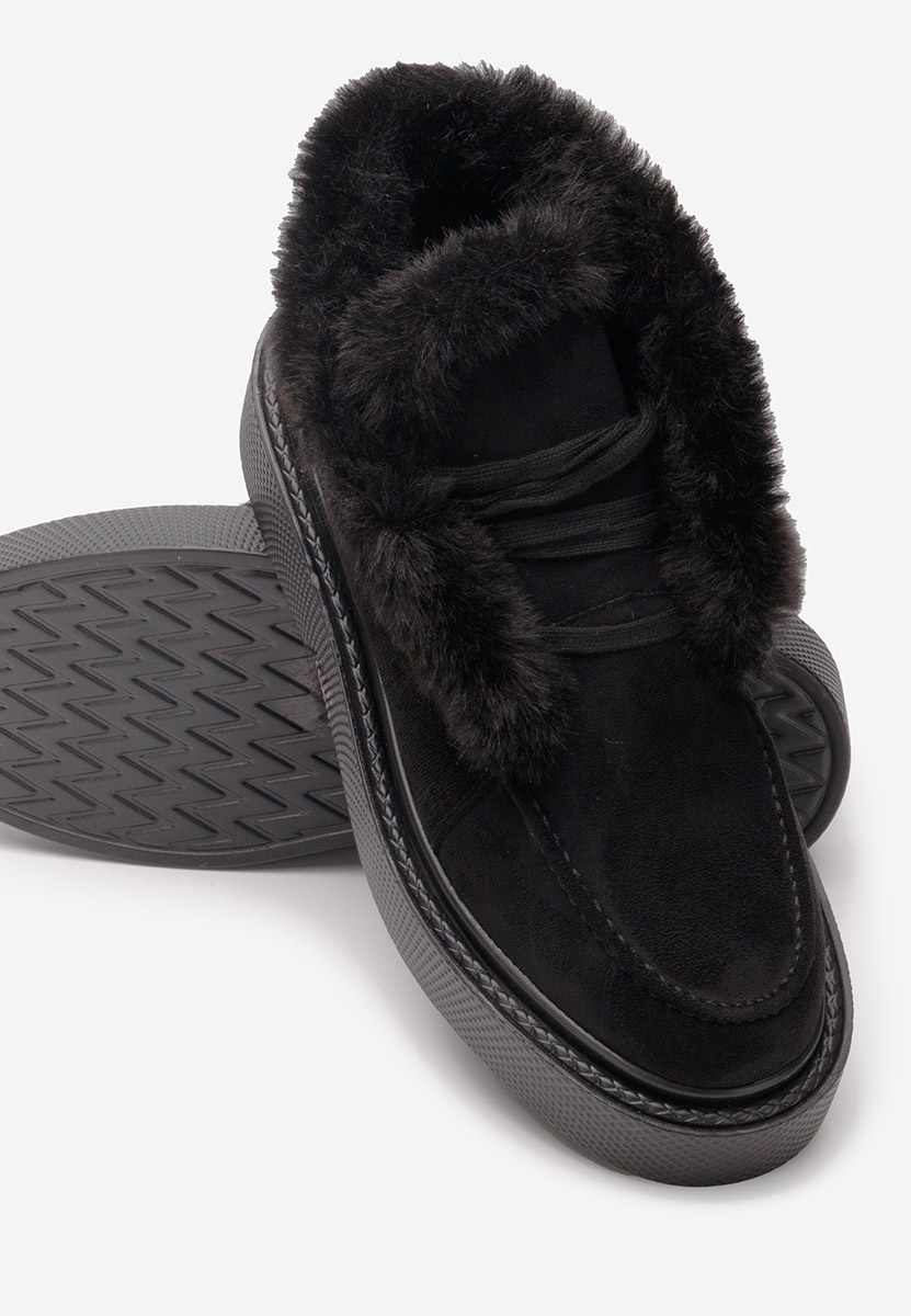 Čierne dámske zimné členkové čižmy Hazey