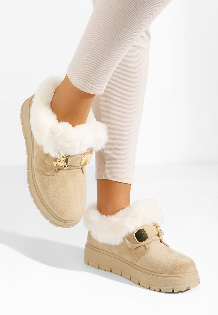 Béžové šľapky dámske Amilce