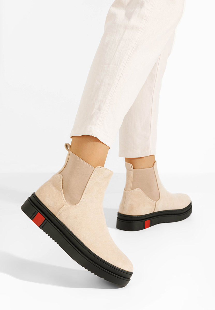 Béžové členkové čižmy Samera