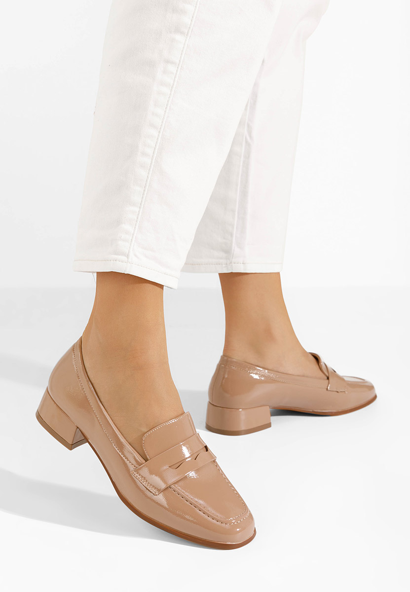 Béžové mokasíny na opätku Kirada