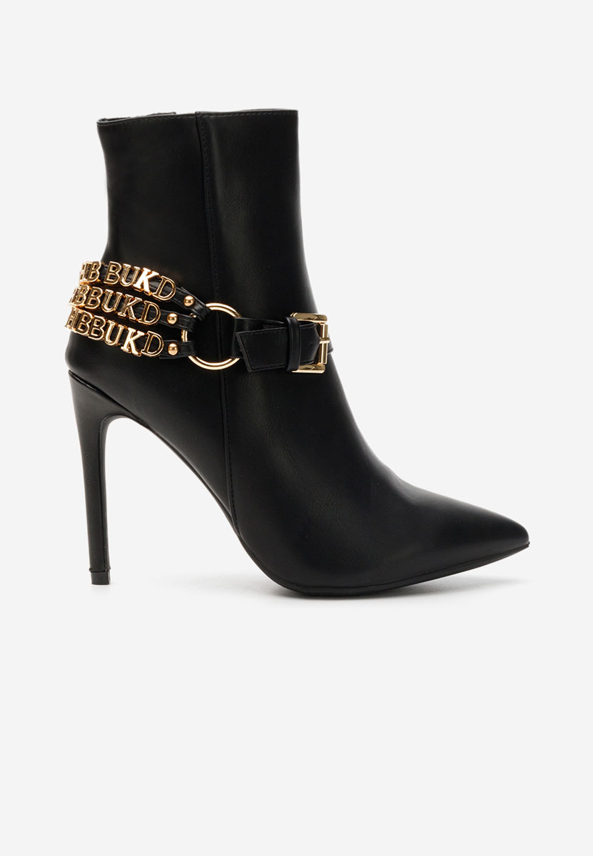 Čierne členkové čižmy na tenkom podpätku Verena