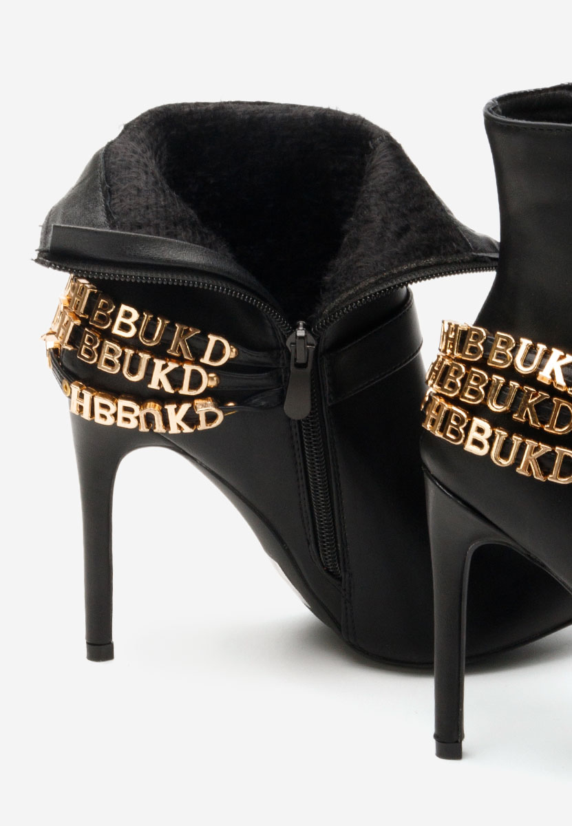 Čierne členkové čižmy na tenkom podpätku Verena