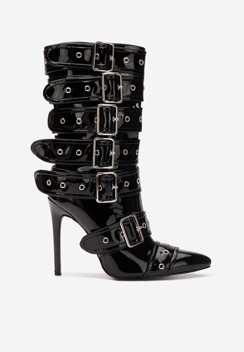 Čierne čižmy na tenkom podpätku Donetta