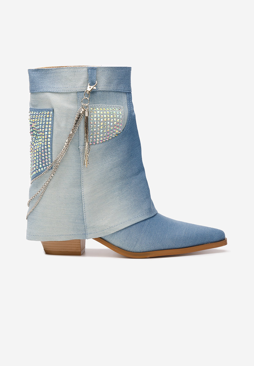 Denim kovbojské čižmy Loreen