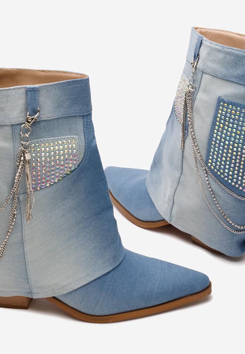 Denim kovbojské čižmy Loreen