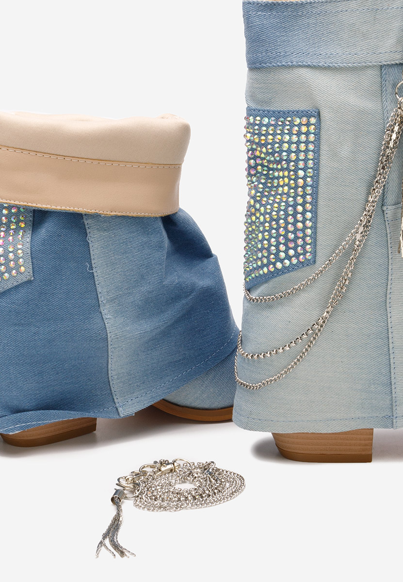 Denim kovbojské čižmy Loreen