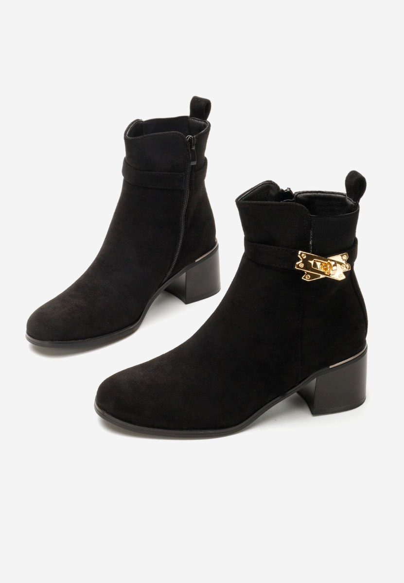 Čierne členkové čižmy na hrubom podpätku Jessica