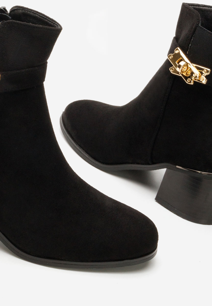 Čierne členkové čižmy na hrubom podpätku Jessica