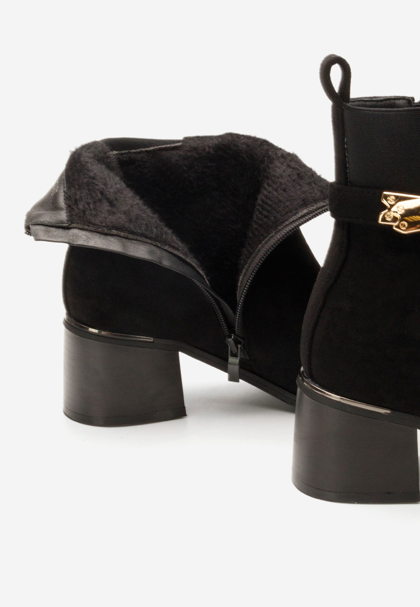 Čierne členkové čižmy na hrubom podpätku Jessica