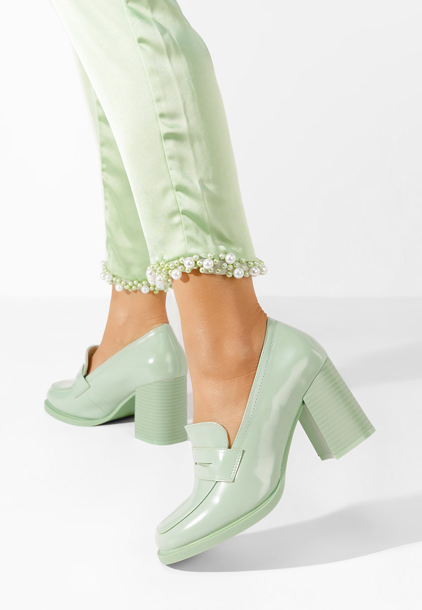 Zelené mokasíny na opätku Odesia V4