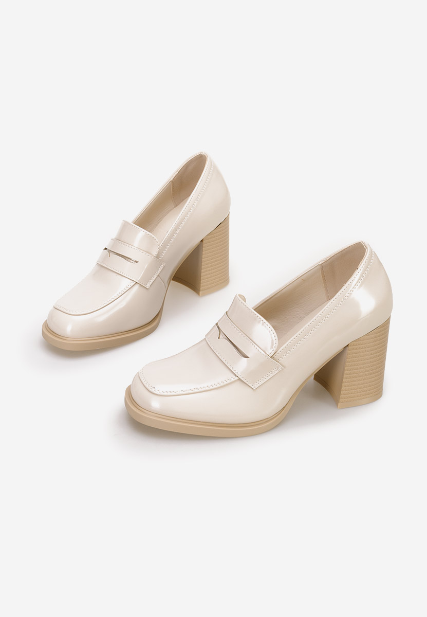 Béžové mokasíny na opätku Odesia V4